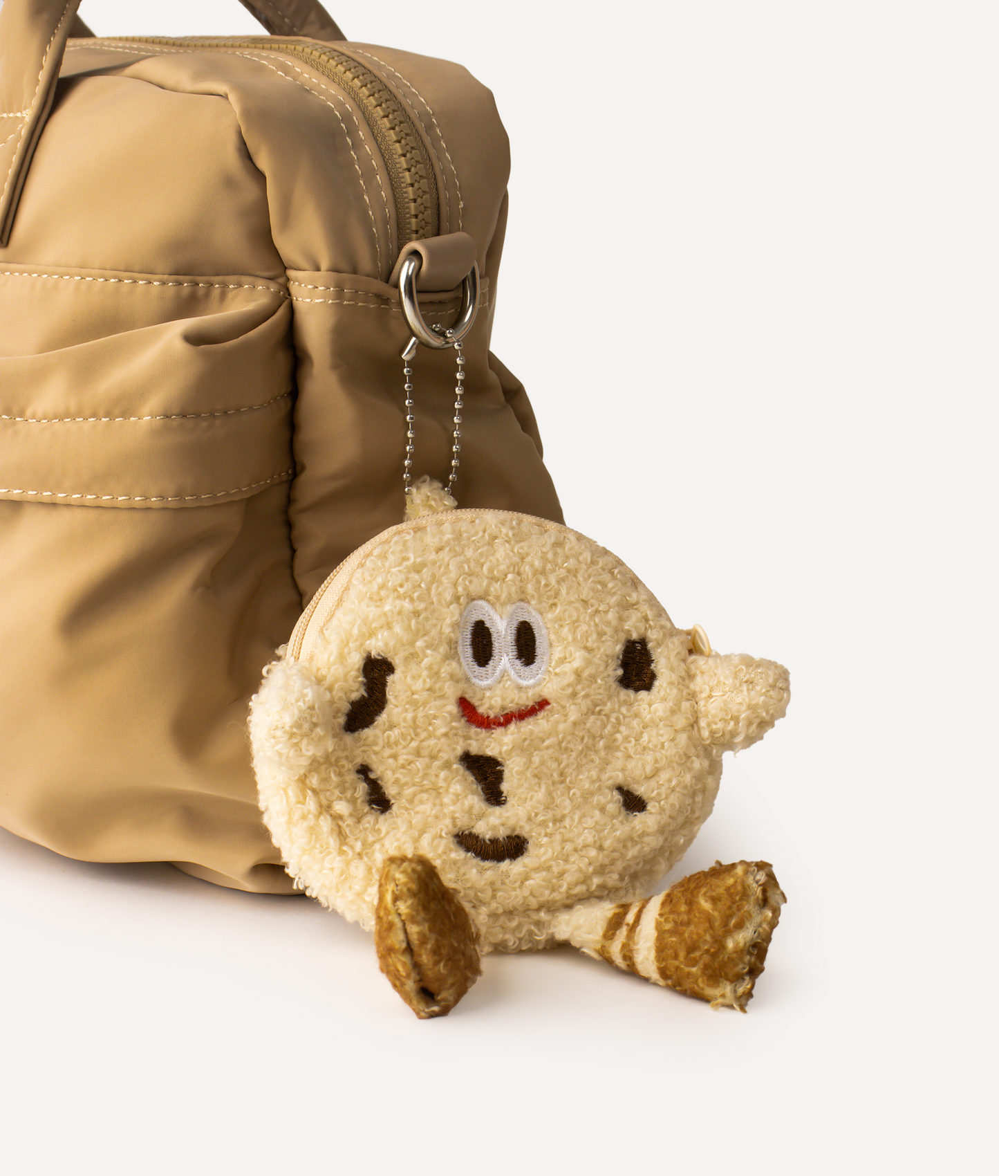 CUTE COOKIE COIN PURSE PLUSH CHARM BEIGE