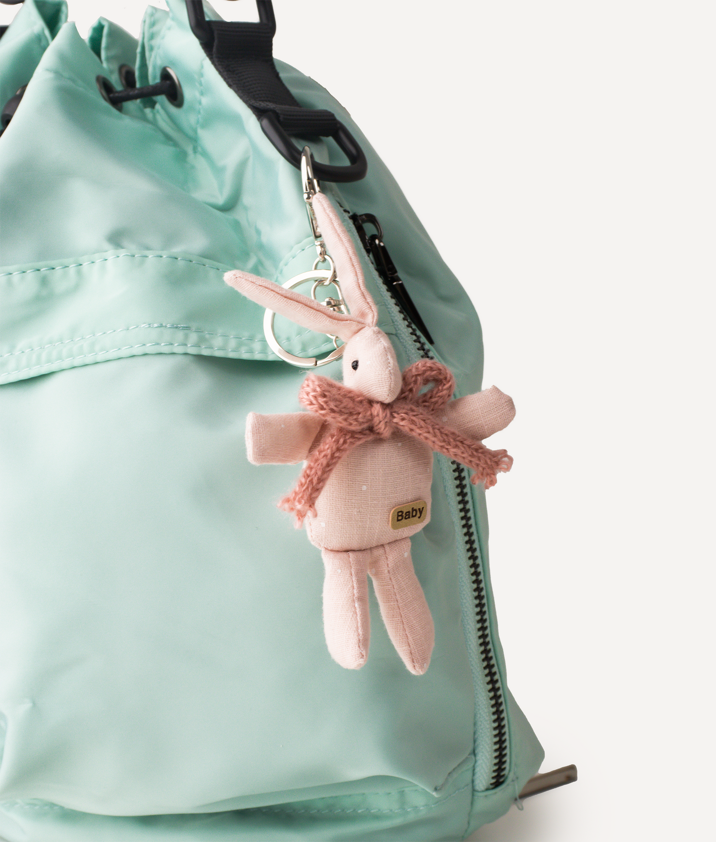 PINK RIBBON RABBIT PLUSH CHARM