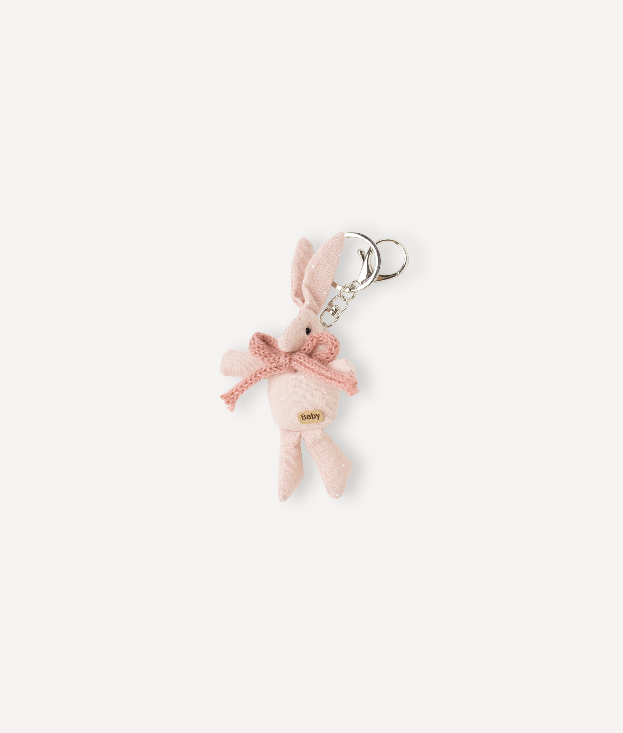 PINK RIBBON RABBIT PLUSH CHARM