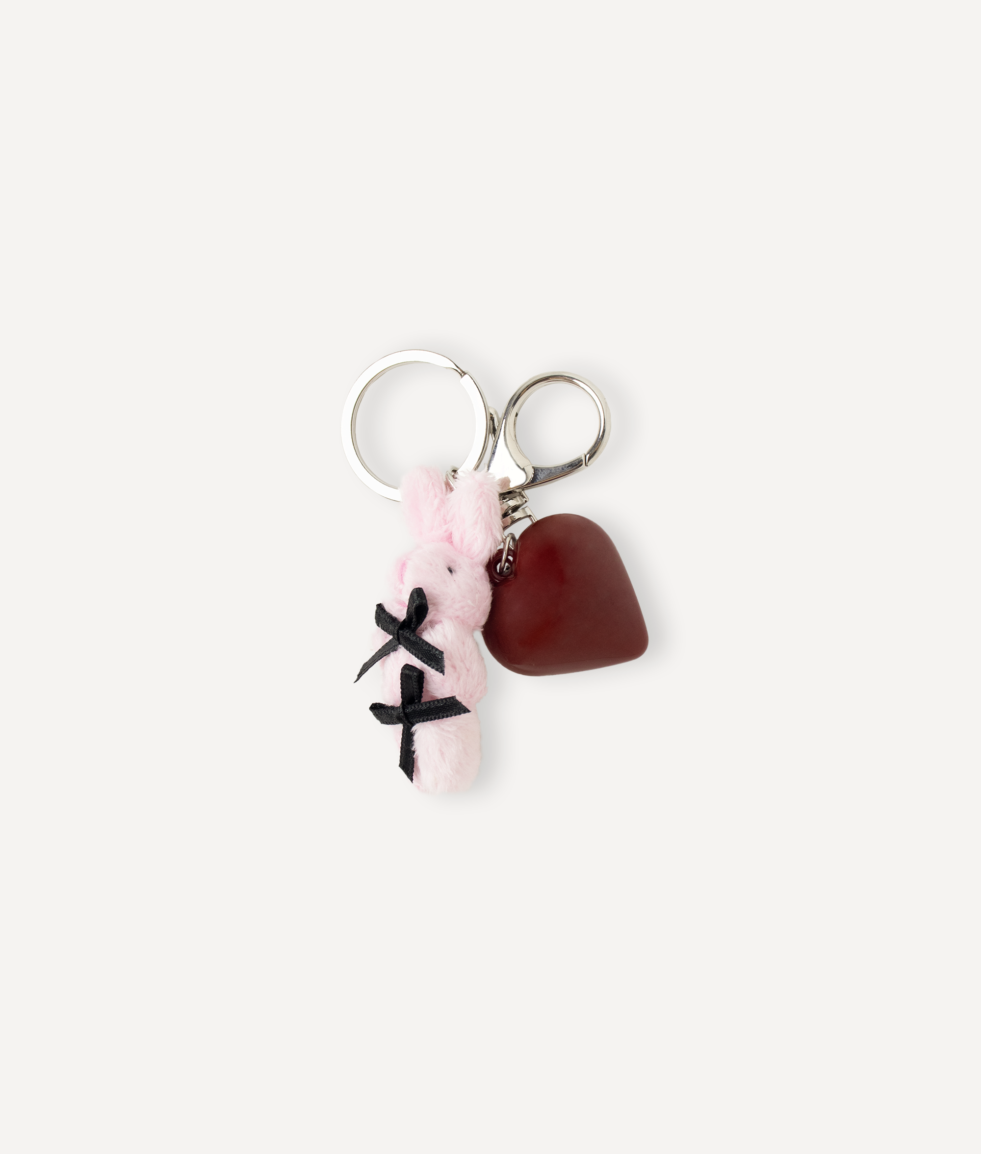 BLACK RIBBON RABBIT PLUSH CHARM