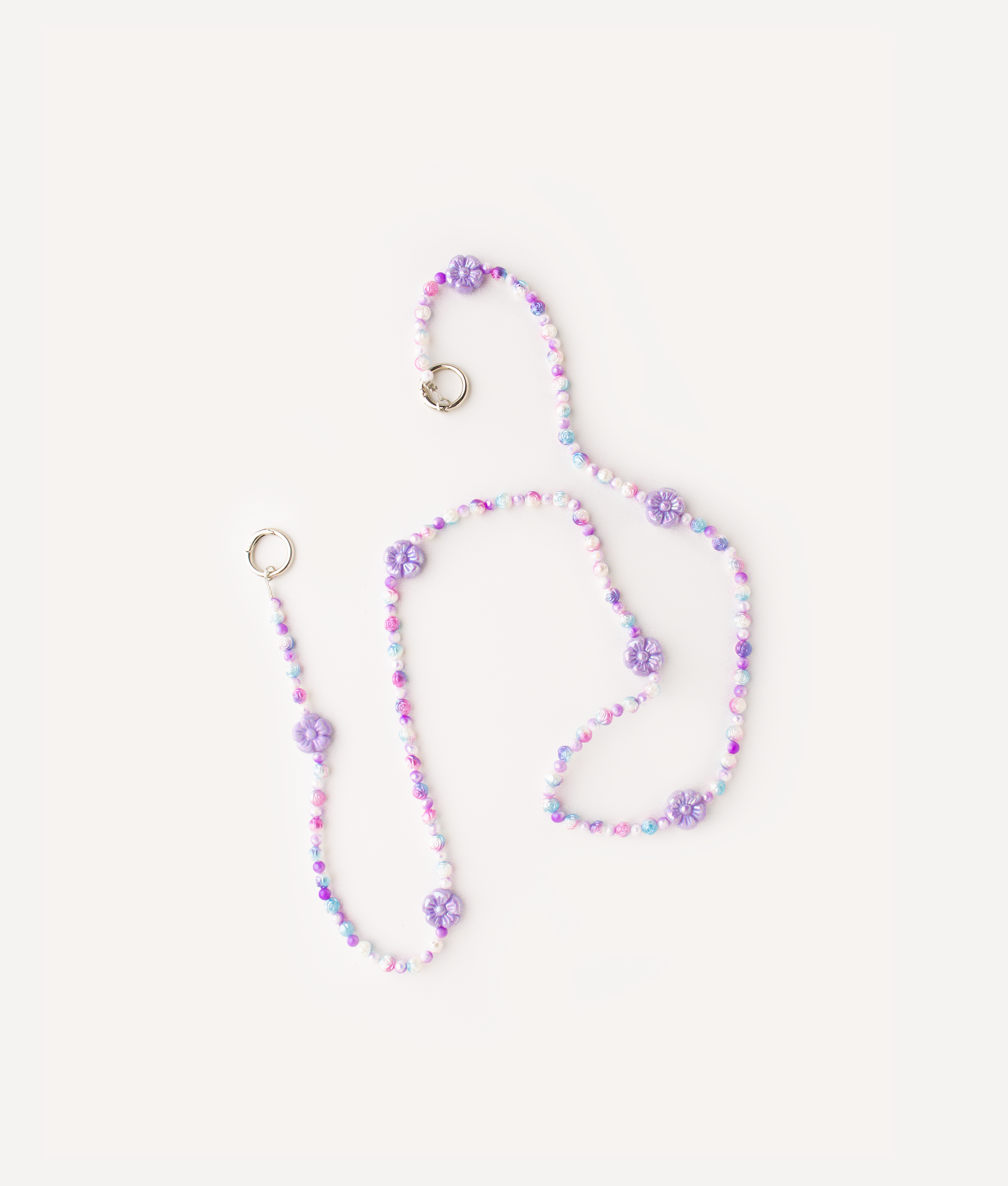 POKÉDOTS CHAIN BEADS FLOWERS PURPLE