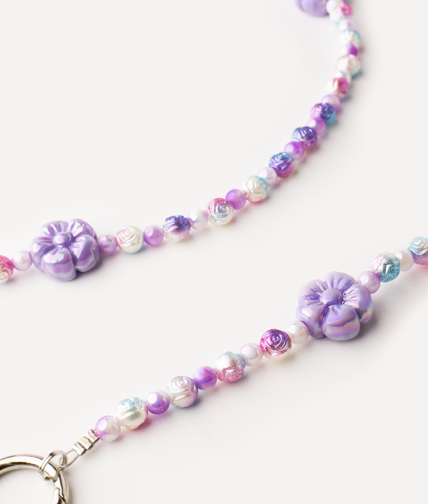 POKÉDOTS CHAIN BEADS FLOWERS PURPLE