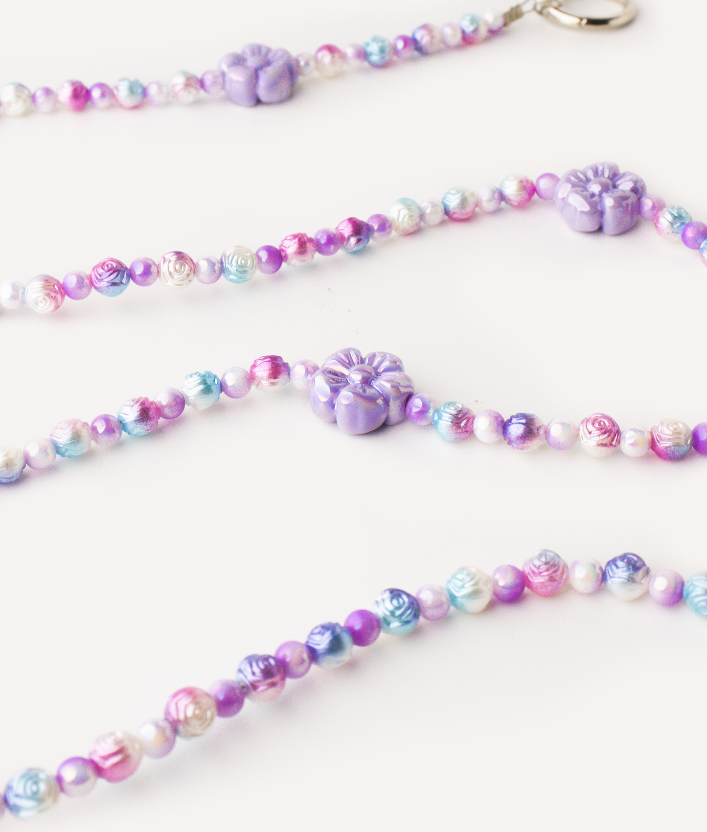 POKÉDOTS CHAIN BEADS FLOWERS PURPLE