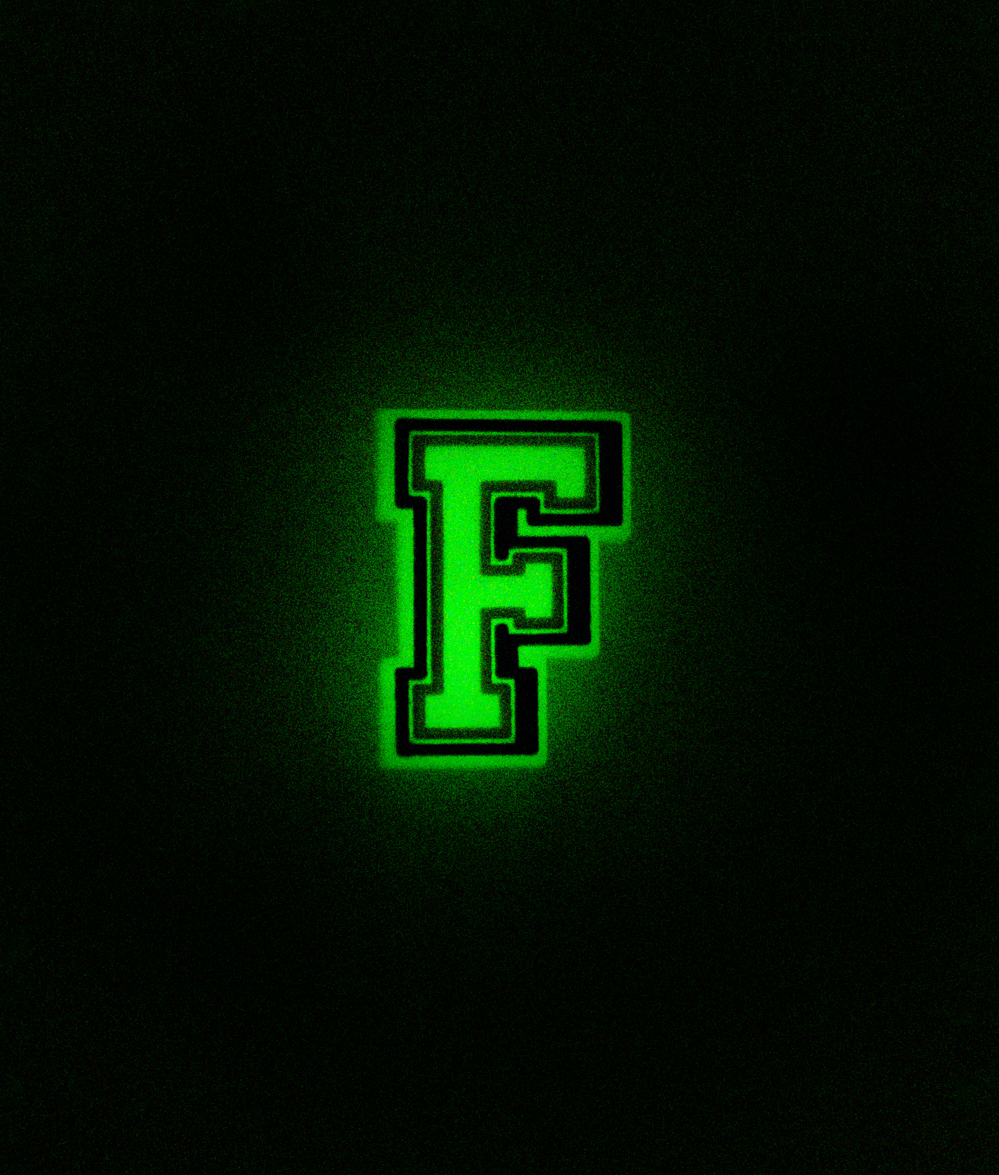 GLOW-IN-THE-DARK ALPHABET F PIN