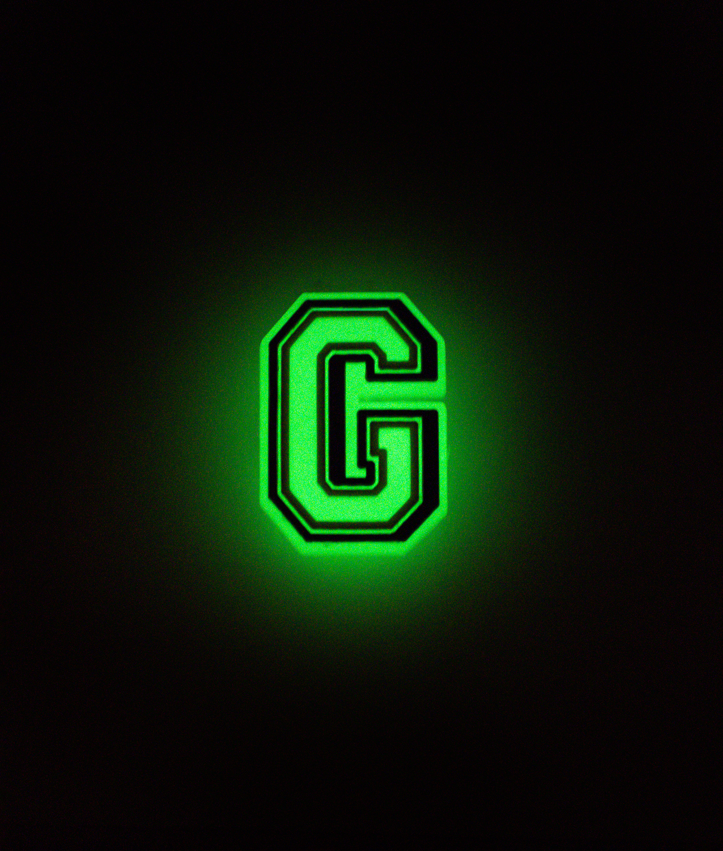 GLOW-IN-THE-DARK ALPHABET G PIN