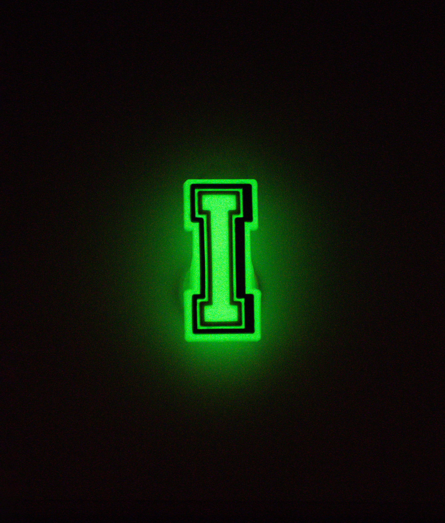 GLOW-IN-THE-DARK ALPHABET I PIN
