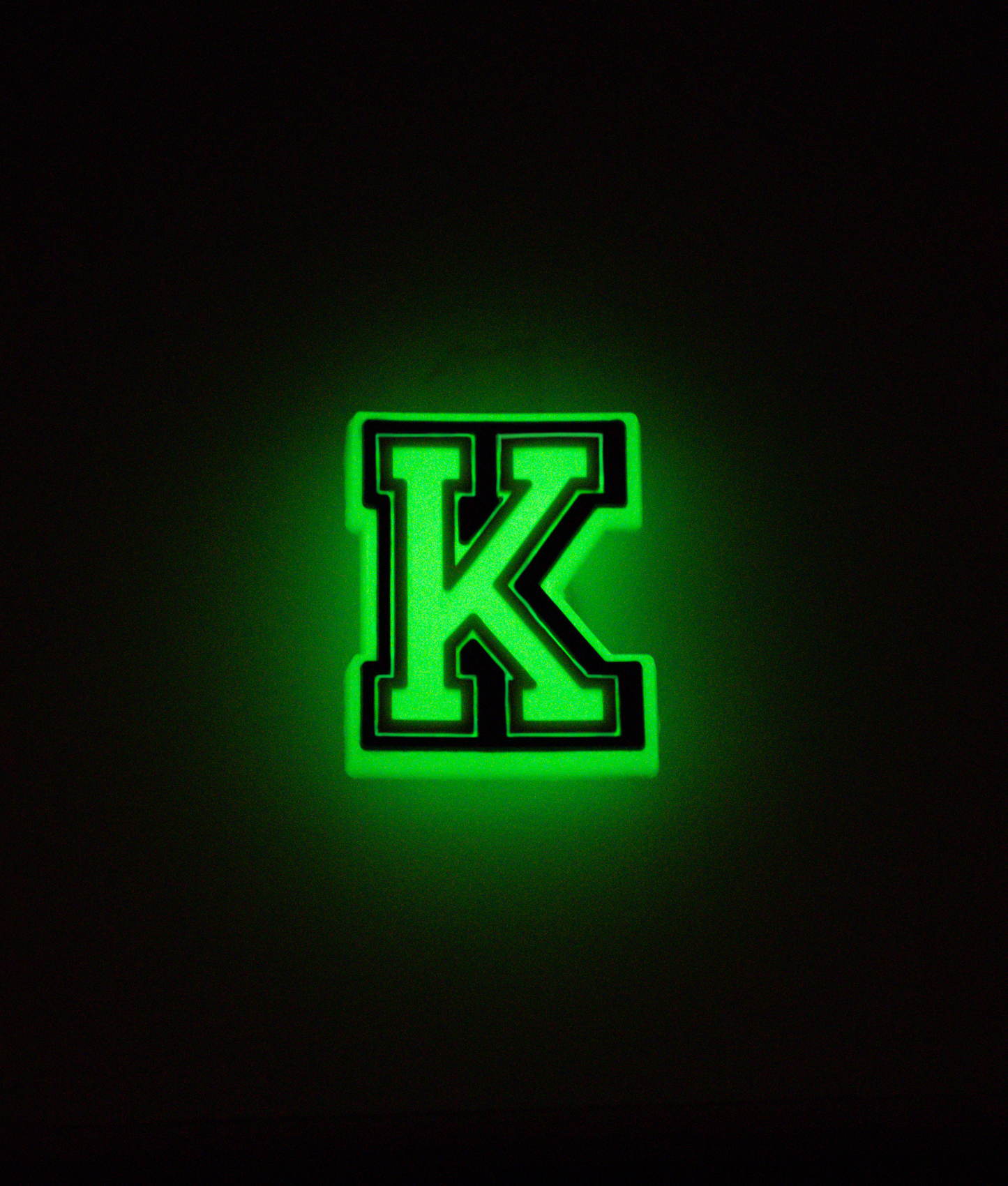 GLOW-IN-THE-DARK ALPHABET K PIN