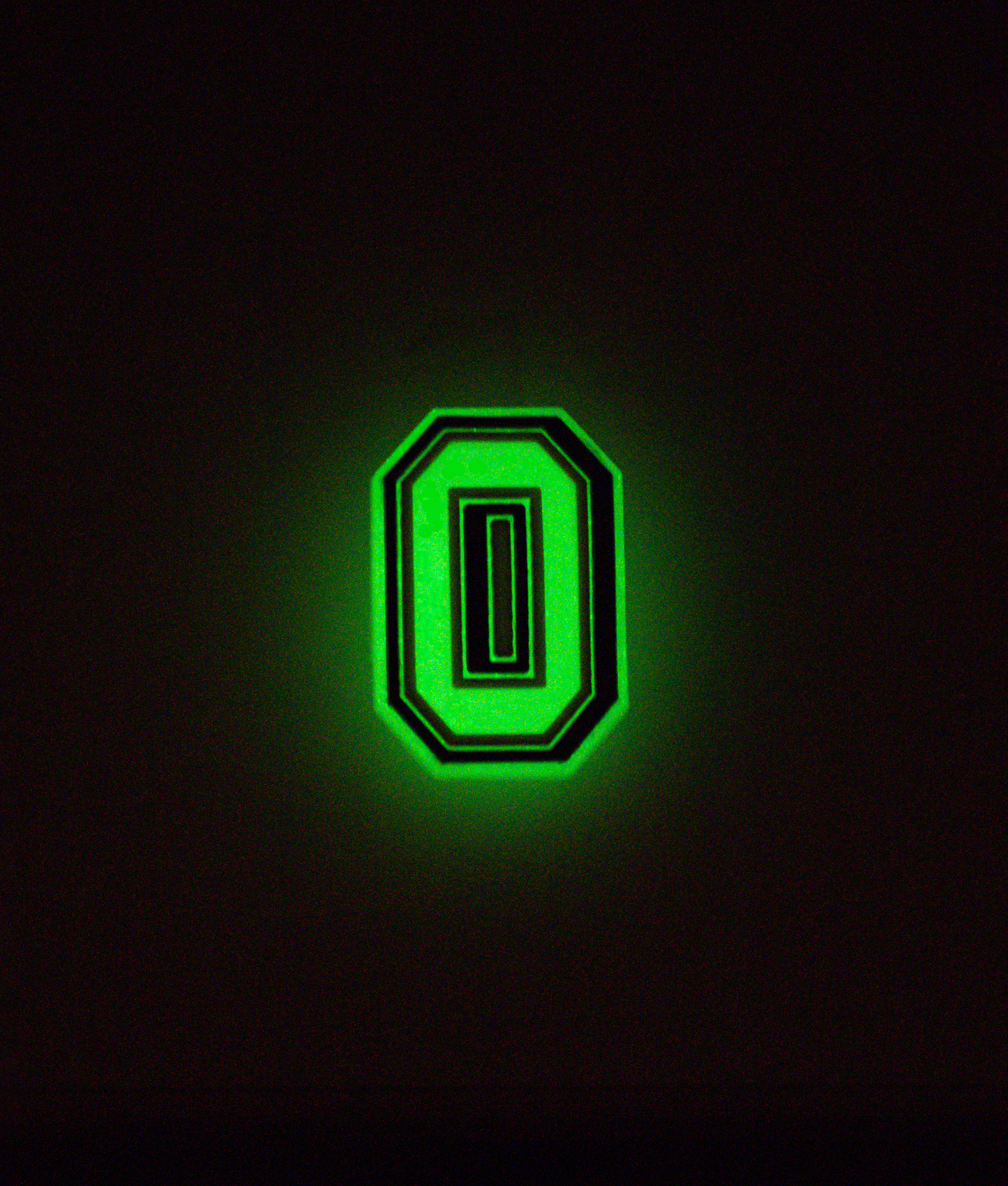 GLOW-IN-THE-DARK ALPHABET O PIN