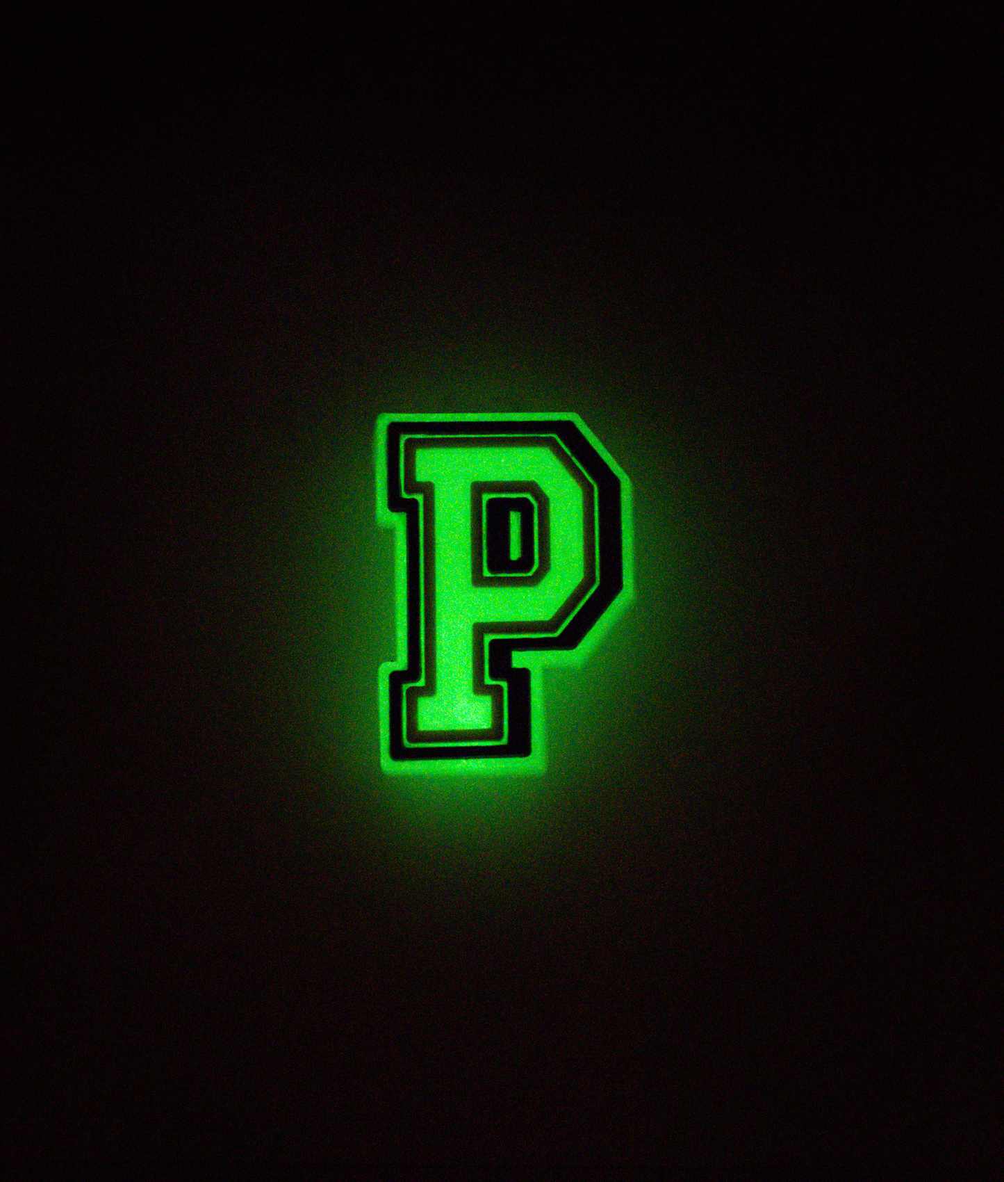 GLOW-IN-THE-DARK ALPHABET P PIN