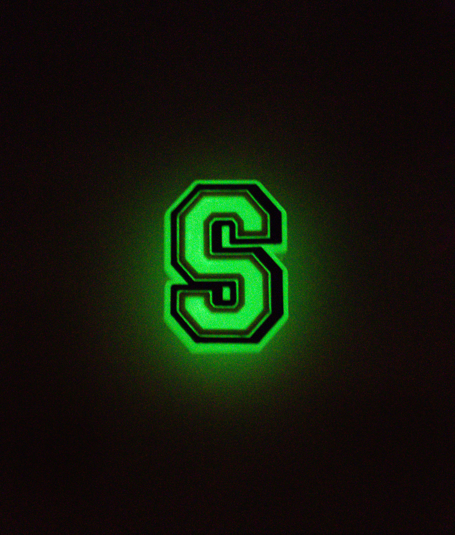 GLOW-IN-THE-DARK ALPHABET S PIN