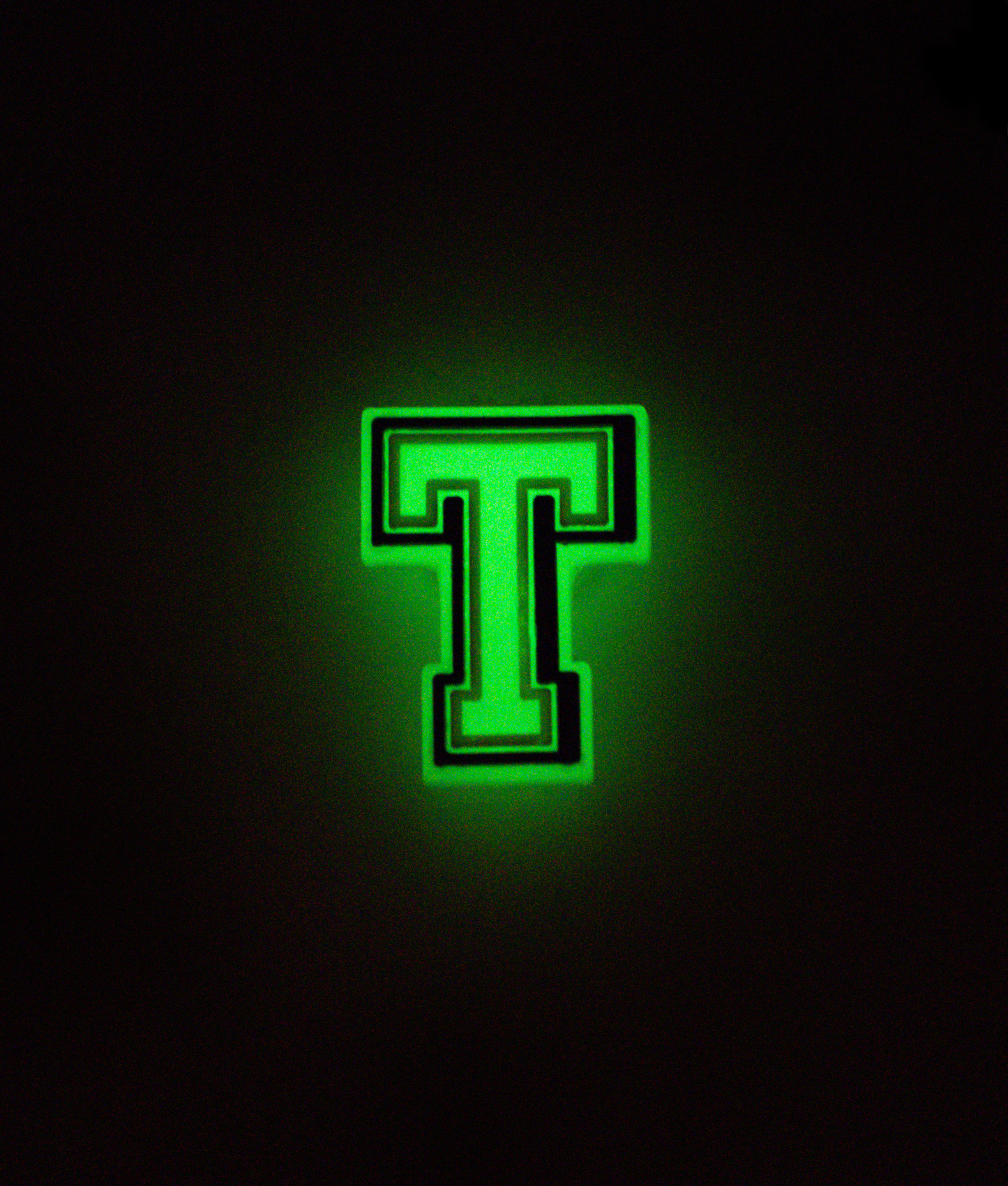 GLOW-IN-THE-DARK ALPHABET T PIN