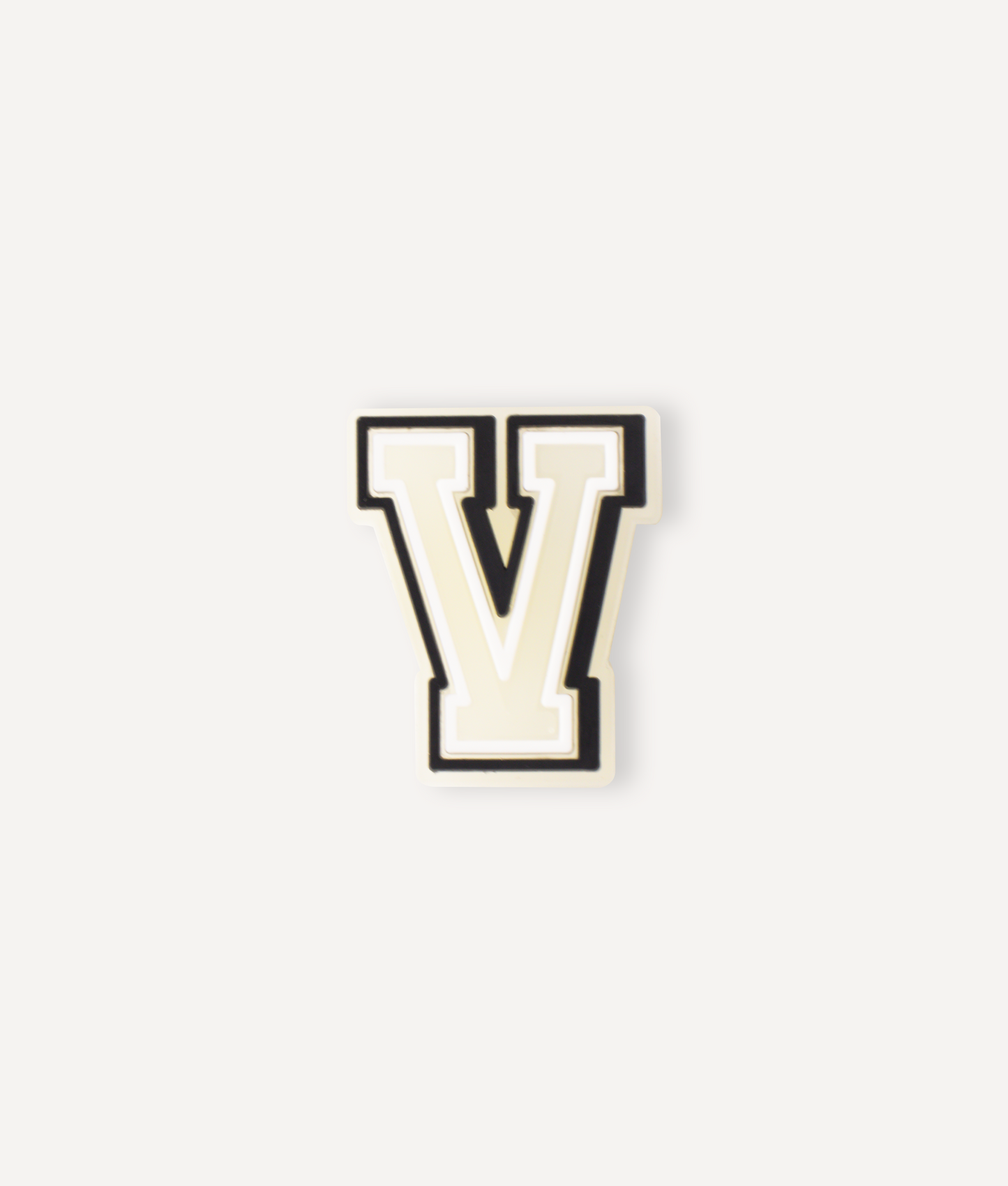 GLOW-IN-THE-DARK ALPHABET V PIN