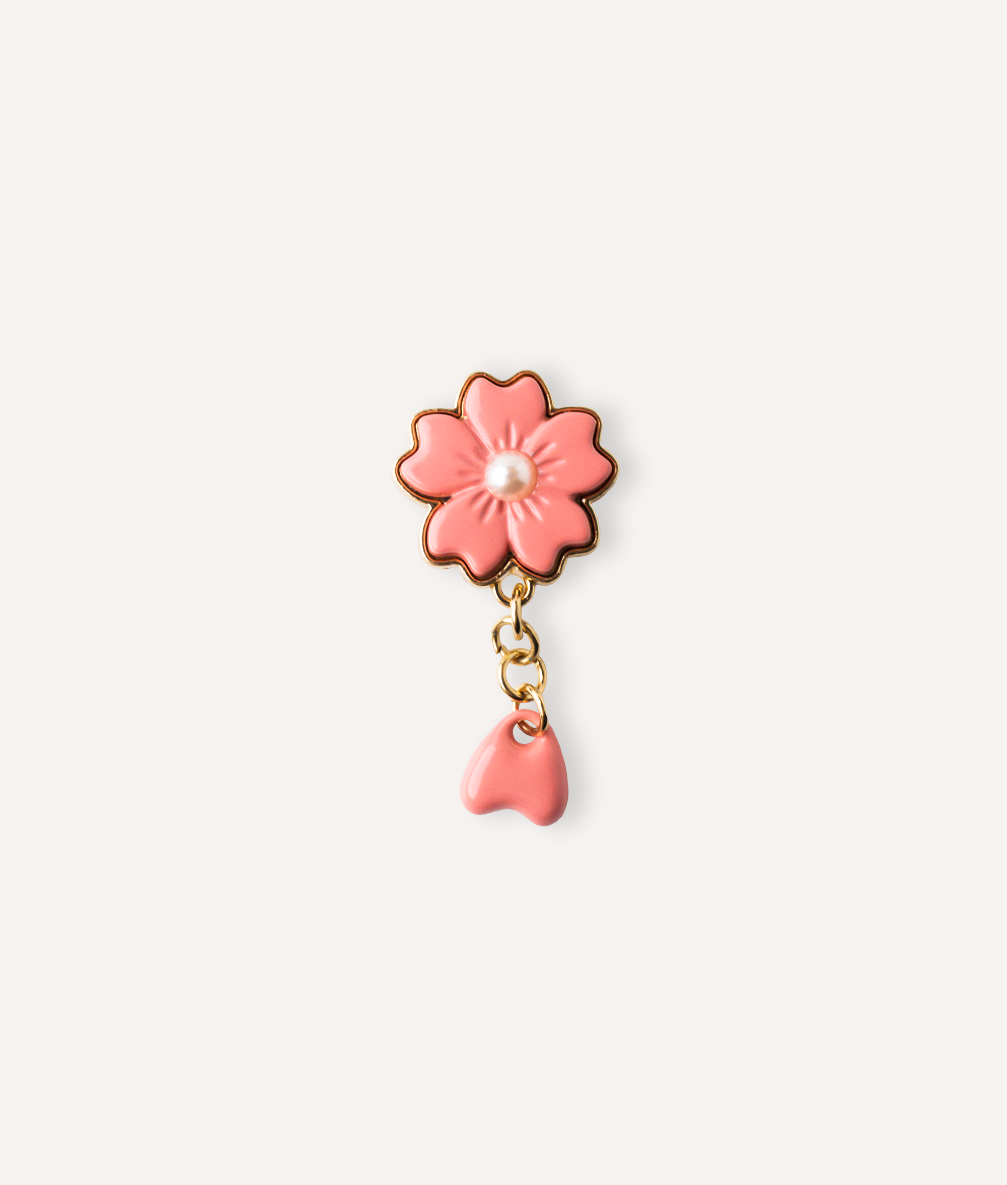 RED FLOWER CHAIN PIN