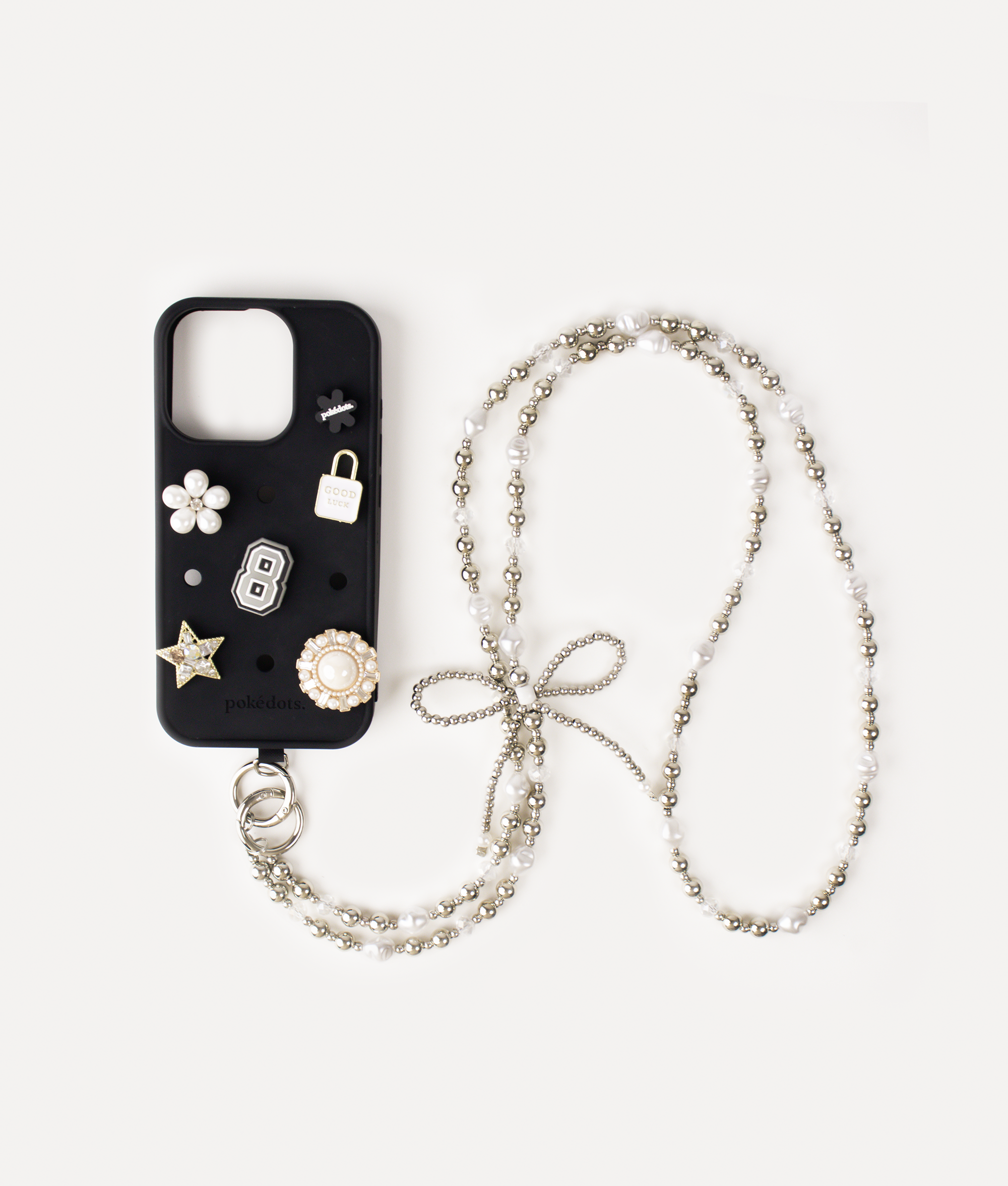 POKÉDOTS CHAIN PEARL RIBBON GREY