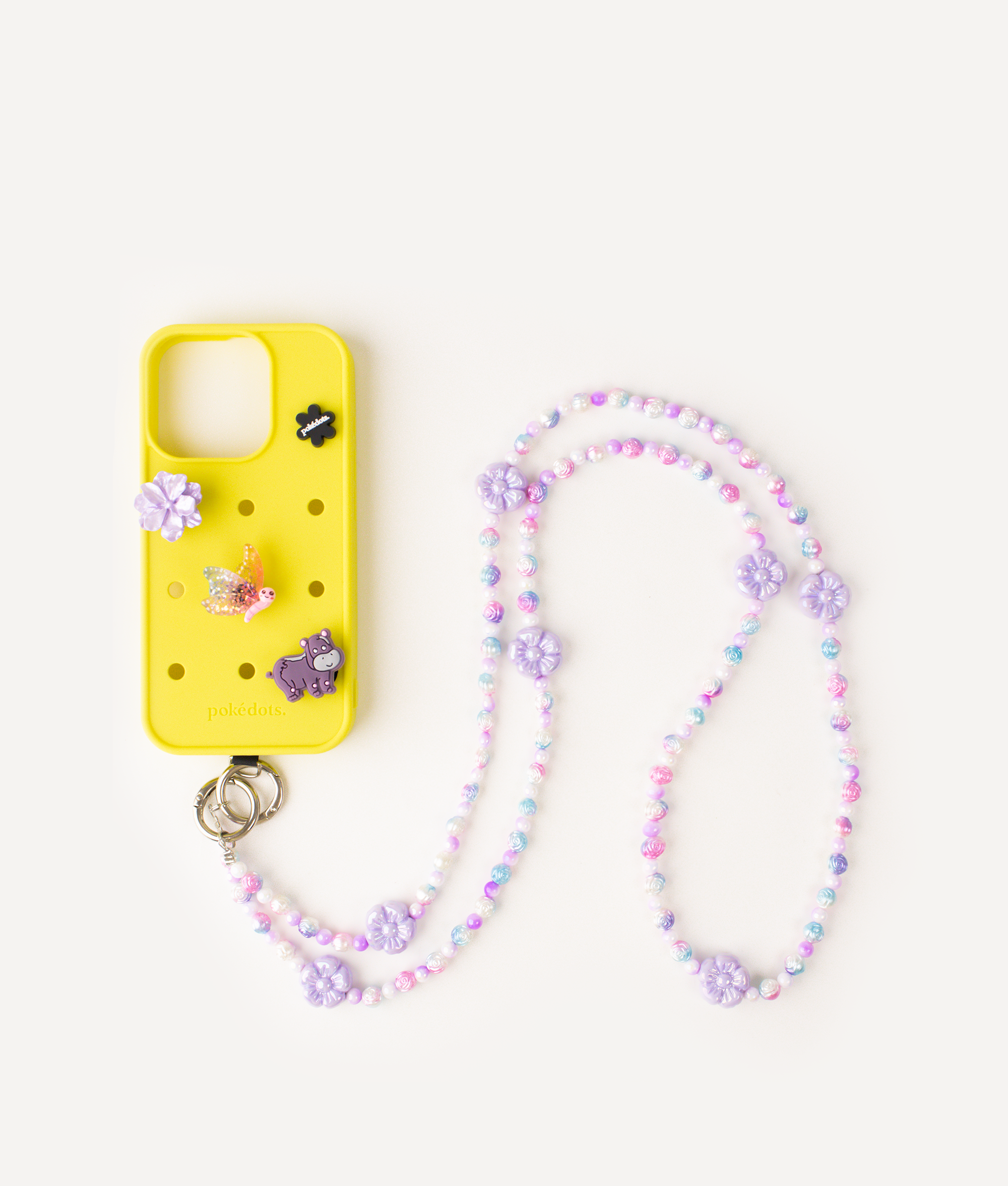 POKÉDOTS CHAIN BEADS FLOWERS PURPLE